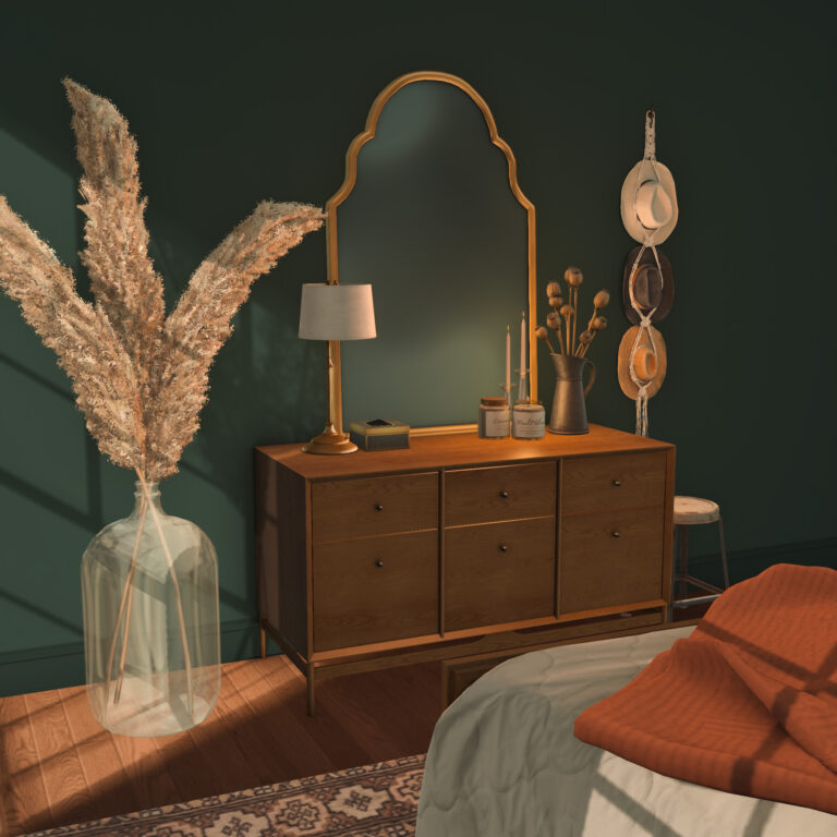 Interior: Terracotta and Pine Bedroom